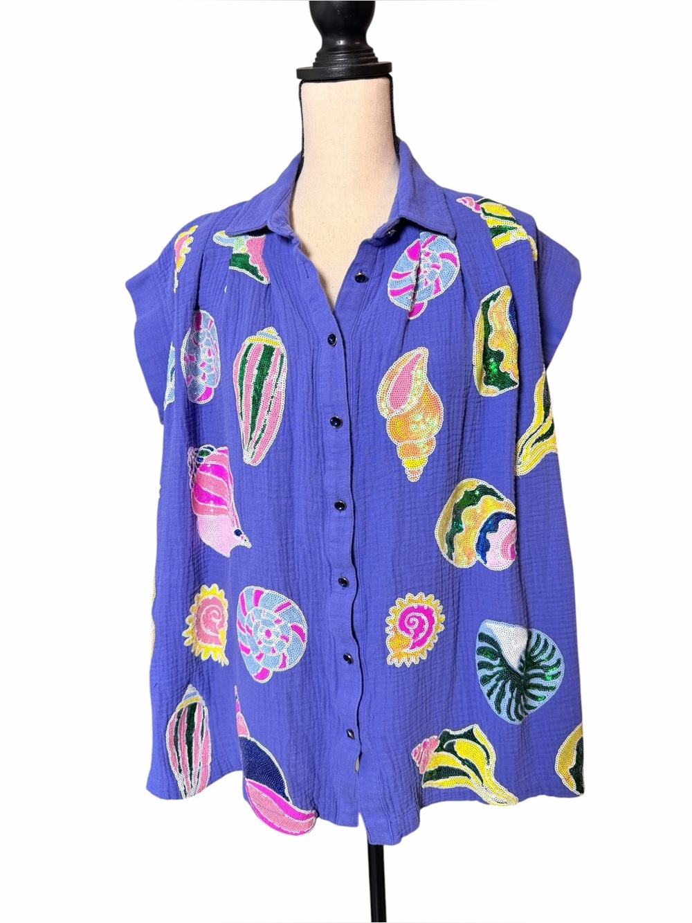 Queen of Sparkles Purple Gauze All Over Seashell Size XS